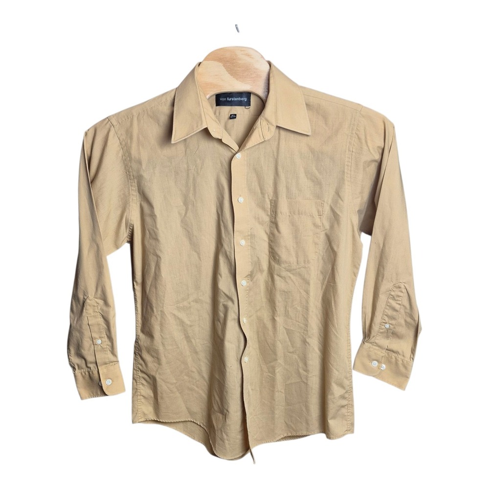 Von Furstenberg Long‎ Sleeve Single Needle Tailoring Button Up Shirt Men's 16.5